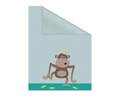 Lichtblick Fensterfolie 100 x 100 cm mit Motiv AFFE - Grün Braun, Selbstklebender Sichtschutz ohne Bohren, blickdichtes Fensterdekor, für alle Glasflächen