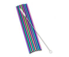 Abbott Collection 27-ECOSTRAW-02-IRIS Strohhalme mit Bürste, gerade, 8 Stück