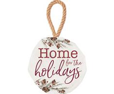 P. Graham Dunn Home for The Holidays Tannenzapfen rot 4 x 3,5 cm Holz Weihnachtsfigur