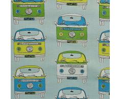 Quilting Patchwork Craft 100% Baumwolle Retro Camper Van Muster Stoff Material zum Nähen, Schneidern, Gardinen, Kleidung von Fabric Freedom-Breite 45 Zoll (114) cm - Preis pro Viertelmeter (0,25 cm)