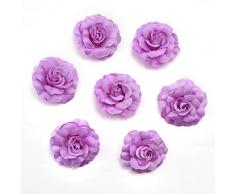 Seidenblumen in Großhandel Kunstblumen Köpfe Seiden-Orchidee Kunstblumen Kopf für Hochzeit Dekoration DIY Kranz Geschenk Scrapbooking Basteln Kunstblumen 4,5 cm 30 Stück violett