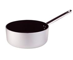 Agnelli Töpfe Schmorpfanne aus Aluminium, mit Griff aus Edelstahl, Silber