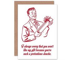 Wee Blue Coo Pretentious Douche – Lustige Weihnachtskarte für Erwachsene