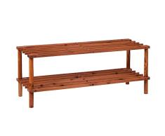 Home Discount 2 Etagen, v. Slated Organizer Schuhregal, Holz, Walnussfurnier, kostenlose Zustellung