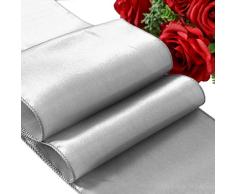 Obstal Satin Tischläufer – 30,5 x 274,3 cm, leicht, elegant, dekorative Läufer für Hochzeit, Kaffee, Esszimmer, Outdoor, Geburtstag, Jahrestag, Partys 12x108 Inch Silber