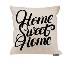 HGOD DESIGNS Kissenbezug mit Zitat, lustiges Zitat, Home Sweet Home Cotton Leinen Polyester Dekorative Home Decor Sofa Schreibtisch Stuhl Schlafzimmer 40,6 x 40,6 cm 18x18 Inch A13-0108