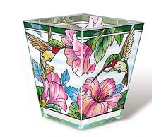 Amia Pretty In Pink Kolibri, handgefertigt, Glas, Petite Votivkerze, Mehrfarbig