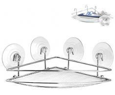 Home Eckregal mit Saugnapf, filocromato, Stahl, 24 x 18 x 6 cm