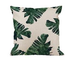 hgod Designs Überwurf Kissen Fall Gail M Banana Leaf grün Baumwolle Leinen Quadratisch Kissenbezug Standard Kissenbezug für Männer Frauen Kinder Home Dekorative Sofa Sessel Schlafzimmer Wohnzimmer 45,7 x 45,7 cm