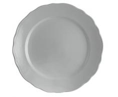 H+H Vanille Stück Teller flach Flügel, Keramik, Grau, 6 Stück