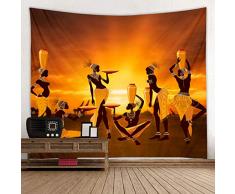 Red Fire Stoff Wandteppich Dekoration Wandkunst Tischdecke Tagesdecke Picknickdecke Strandüberwurf Tapisserien bunt Schlafzimmer Flur Wohnzimmer 91x71 inches African Tribal Woman