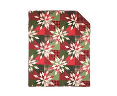 CFF Northlyn Patchwork Star Festliche Tagesdecke, Baumwolle, 60 x 48 cm, Grün