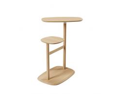 Umbra Swivo Beistelltisch und Nachttisch mit Zwei schwenkbaren Tischplatten und Ablagestange für Magazine und Decken aus Birkenholz, Natur, One-Size