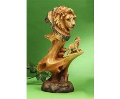 24,1 cm Löwe und Cub in der Wild Faux Holz Büste Szene Figur