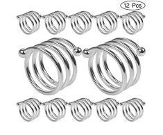 Getfitsoo Serviettenring, Metall, Serviettenhalter für Hochzeit, Party, Abendessen, Tischdekoration, 12 Stück Silver Slingshot