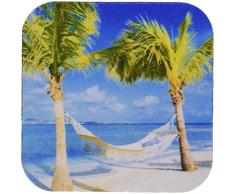 3dRose CST_35338_1 Palmen und Hängematte mit ozeanweichen Untersetzern, 4er-Set