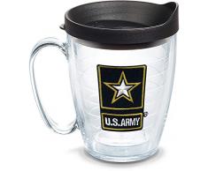 Tervis 1301960 US Army Gold Star Logo Isolierbecher mit Emblem und Deckel, Triton, transparent