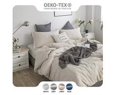 Simple & Opulence 3 Baumwolle Bettwäsche Bettbezug-Set mit 2 Kissenbezügen 1 Bettbezug, Sonstige, leinen, Queen