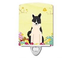 Carolines Treasures Ostereier Russo European Laika Spitz Keramik Nachtlicht, 15,2 x 10,2 cm, Mehrfarbig