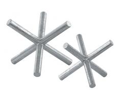 Benjara Moderne Metall-Figuren, Sternform, Grau, 2 Stück