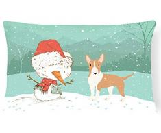 Carolines Treasures CK2056PW1216 Rehkitz Bullterrier Schneemann Weihnachten Terrassenmöbel Kissen