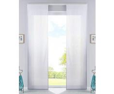 Gardinenbox 2er Set Schiebevorhänge Flächenvorhänge Blickdicht Farbverlauf Paneelwagen Beschwerungsstangen Microsatin Microfaser, HxB 245x60 cm, Grau, 85425N2