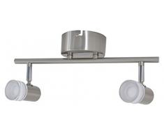 Näve Leuchten 2Er Wand-U. Deckenspot LED Deckenleuchte Malaga, Metall, Stahl, 34 x 10 x 7 cm