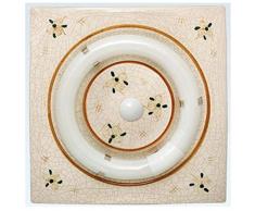 110/22/S/MA – Deckenleuchte aus Keramik, quadratisch, Farbe: Braun, elektrisch, ohne Schlauch – 22 W