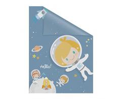 Lichtblick Fensterfolie 100 x 100 cm mit Motiv Astronaut - Blau, Selbstklebender Sichtschutz ohne Bohren, blickdichtes Fensterdekor, für alle Glasflächen