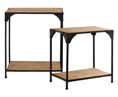 Urban Trends Metall Rechteckig Nistkasten Accent mit Regal Set Zwei matt Finish schwarz, schwarz