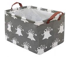 BOOHIT Rechteckiger Aufbewahrungskorb, Kinderzimmer-Korb aus Segeltuch, Stoff-Aufbewahrung, Organizer, Wasserdichte Aufbewahrungsbox, Wäschekorb für Kinderzimmer, Spielzimmer, Regale, Spielzeugkorb, Geschenkkorb Kleiner Glocke