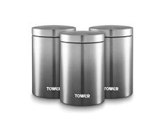 Tower Ombre Küche Vorratsdosen Tee Kaffee Zucker Set mit Stahlkörper und Ombre-Design, graphit, Einheitsgröße