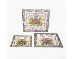 Better & Best Aschenbecher Lag-Red, Maße 16 x 18 x 3 cm, 12 x 15 x 3 cm, 10 x 12 x 2,5 cm, Material: Keramik, Schwarz, Einheitsgröße