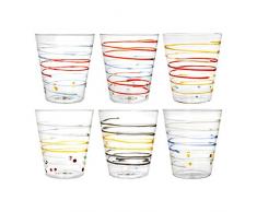 H&H 8993737 Set aus 6 Schnapsgläser Zaffiro Decor Assortiti Cl37.5 Aro