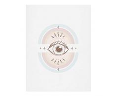 Society6 Barlena Retro Eyes Kunstdruck, 100% Baumwoll-Faserpapier mit natürlicher, weißer Unterseite, Mehrfarbig, 11x14