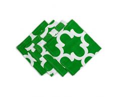 LinenTablecloth Servietten mit Spalier aus Baumwolle, 50,8 cm, Grün/Weiß, 4 Stück