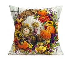 Smilyard Kürbis mit Sonnenblume, Überwurf, Kissenbezug, Tier, Hase, Apfel, dekorativer Überwurf, Kissenbezug, Ölgemälde, Herbstdekoration, 45,7 x 45,7 cm, für Couch/Bett, Stuhl 18 X 18 Bt 06