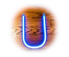 ZOLED Blau Neon Schilder LED Letter, Neon Licht, LED Schild, Brieflichter, beleuchtete Buchstaben, Festzelt, Hausdeko für Bar, Wand, Schlafzimmer Letter U