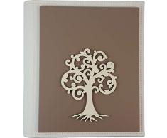 TANGARI Album, Linie Lebensbaum Fango, Elfenbein, 20 x 25 cm, Kunstleder