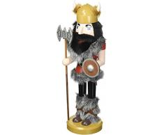 Santas Workshop Viking Nutcracker Nussknacker, Red/Yellow/Gray, 14 Tall