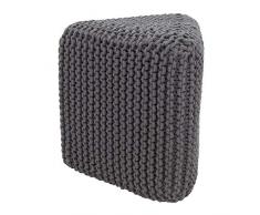 SARO LIFESTYLE Dreieck Baumwolle gedrehtes Seil Pouf, 38,1 x 40,6 x 43,2 cm, Schiefer