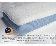 NBD Corp Serenity Kissen von WonderDreamz aus hypoallergenem CertiPUR-US-zertifiziertem Memory-Schaum, lindert Nackenschmerzen und bietet Unterstützung der Wirbelsäule für Rücken, Bauch und Seitenschläfer.