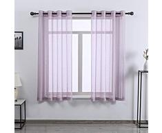 Donren halbdurchsichtige Gardinen für Fenster 52 x 63 violett
