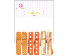 Queen & Co Wäscheklammern, 6 Stück, Mini, Orange