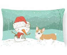 Carolines Treasures CK2060PW1216 Pembroke Corgi Schneemann Weihnachten Terrassenmöbel Kissen
