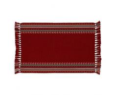 Design Imports Southwest Tisch Linens 13 x 19 - Hacienda Stripe Placemat 4-Pack Red Chipotle