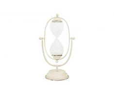 Creative Co-op Sanduhr, Metall, Antik-Optik, Weiß Antik-Cremeweiß