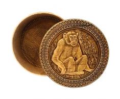 Tourmania Schmuckkästchen aus Birkenrinde, rund AFFE