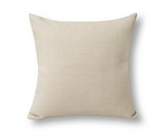 Jeanerlor Euro Überwurfkissenbezug für Sofas, Couch, Stuhl, Bett, Outdoor, von Home Decor Kunstleinen mit Bambusstruktur Modern 18＂x18＂ Light Linen