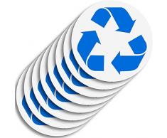 Aufkleber für Papierkorb, Mülleimer, Mülleimer, Mülleimer, Mülleimer, Mülleimer, 6 Stück 3in x 3in blau/weiß